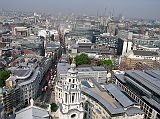 London St. Pauls Cathedral 10 Golden Gallery View Of Ludgate Hill From the top of the Golden Gallery at St. Paul�s Cathedral, we looked towards the west, looking up Ludgate Hill.